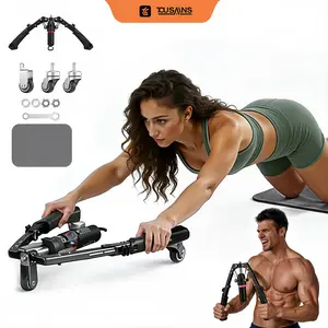 Tousains Hydraulic Chest Expander & Arm Twister 15-Level Adjustable Power Twister 22-440LB Portable Home Gym Upper Body Training Equipment with Backpack & Yoga Mat