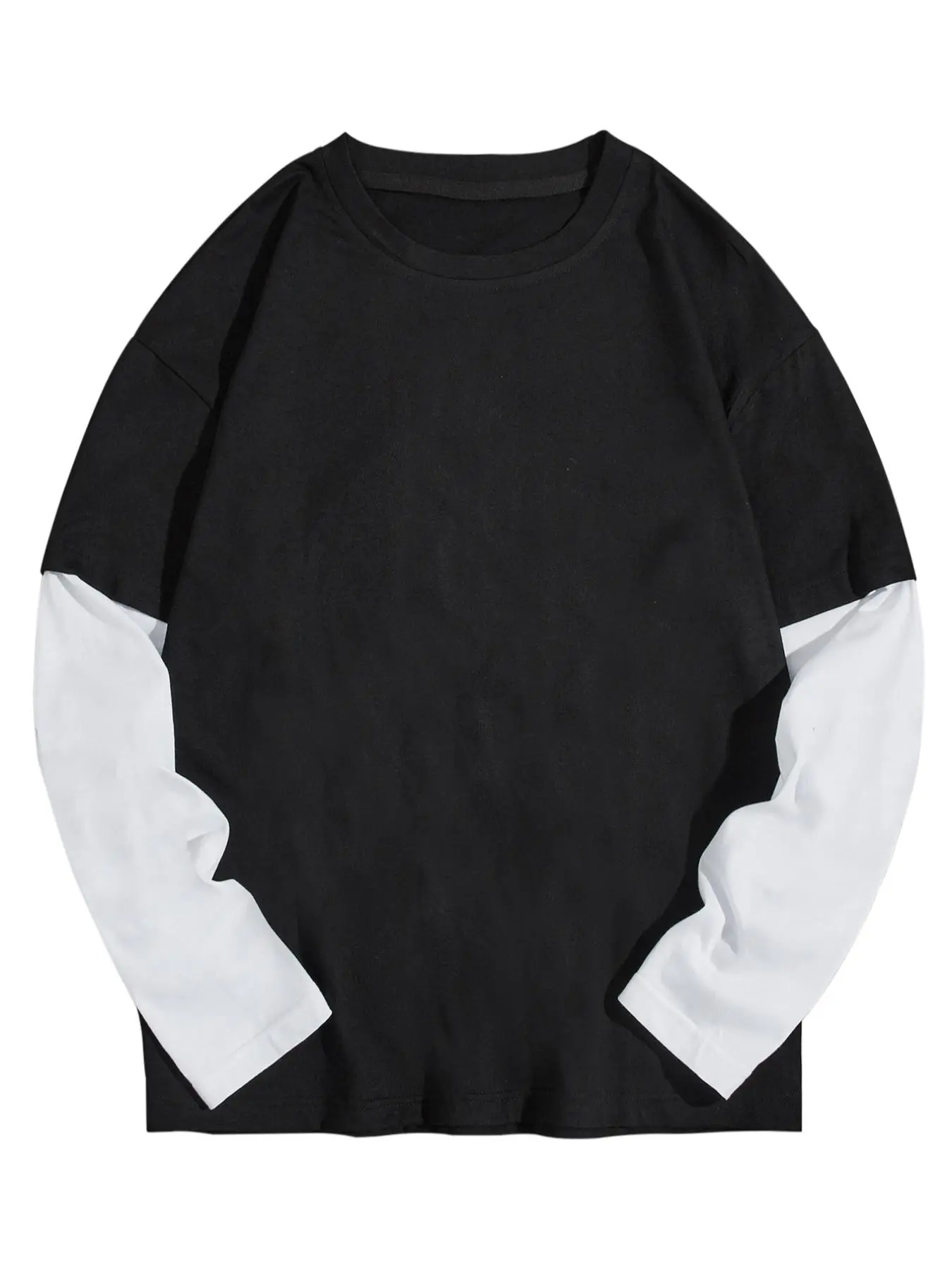 Unisex's Thermal Lined Plain Long Sleeve Tee, Thermal Menswear, Casual Comfy Cozy Round Neck T-shirt for Daily Wear, Men's Top for All Seasons, Socks