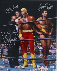 Hulk Hogan, Scott Hall & Kevin Nash WWE Autographed 16" x 20" 1996 Bash At The Beach Photograph - Fanatics Authentic Certified