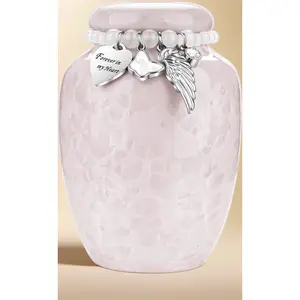 Small Ceramic Urn for Human Ashes – Handcrafted Mini Keepsake Urn for Women, Memorial & Home Display