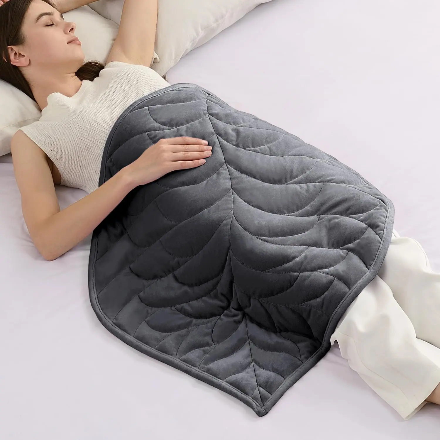 Weighted Lap Blanket 5 lbs 23" x 29", Cozy Luxury   Small Weighted Blanket for Adults, Portable Travel Weighted Blanket for Relaxation, Ideal Gifts for Christmas  Year, Gray