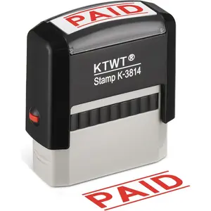 Self Inking Stamp with Red Ink, Rubber Stamps for Business and Retail Use