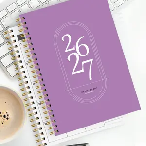Minimalist High-End Monthly Planner 2026-2027, Soft Morandi Color Design, Dual Ring Schedule Book, Student Office Time Management Notebook