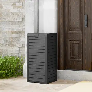 Kitchen Waste Bin with Lid and Drip Tray for Easy Cleaning Perfect 38 Gallon Resin Outdoor Trash Can RIWENGO for 33 40 Gal Trash Bag for Patio Kitchens and Outdoor Entertaining