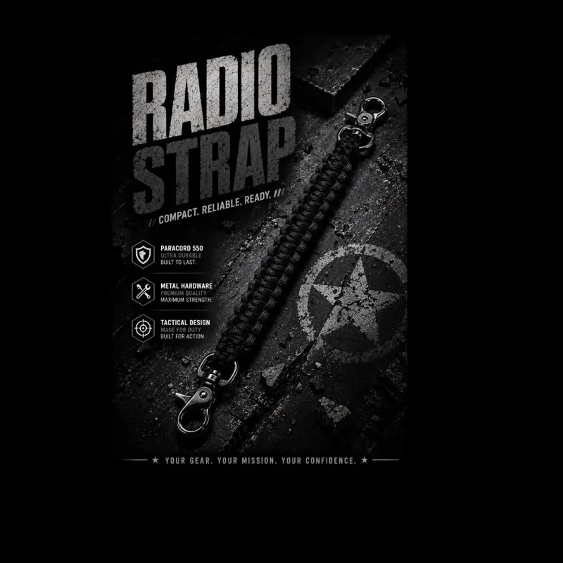 Adjustable Radio Strap, Durable Nylon Construction, Comfortable Wear for Law Enforcement, Security Personnel