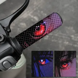 2PCS Personalized Cartoon Beautiful Eyes Motorcycle Stickers Universal Grip Decorative Decals for Motorcycle Electric Car Bicycle Locomotive DIY Handlebars Perfect Sticker Gift for Riding Enthusiasts Anime Lovers