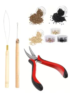 Professional Hair Extension Tool Kit, 1000pcs with Nano/micro Ring System, Heavy-Duty Pliers & Hook Device, for All Hair Types
