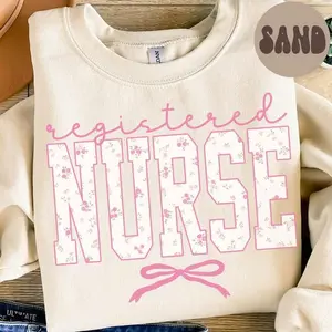 Floral Registered Nurse Sweatshirt, RN Shirt for Women, Nurse Life Crewneck, Nursing School Student Gift, Nurse Appreciation Top, Floral Nurse Shirt