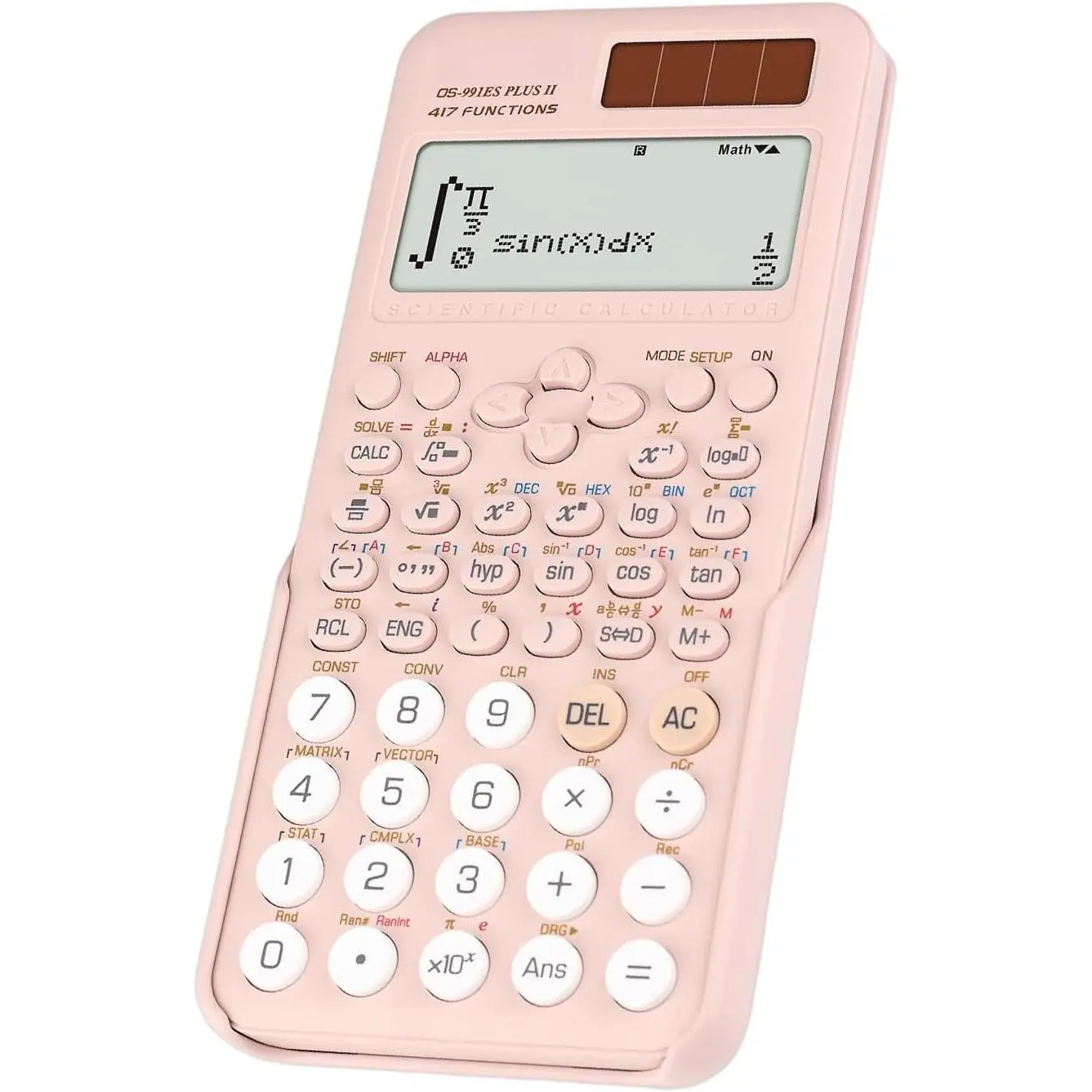 OS 991ES II Portable Slim Scientific Calculator - 417-Function, 2-Line Show, 10+2 Digits, Double Power Solar-Powered, Bright Adjust, Synthetic ABS Plastic, 145g/5.1oz, 164x80x17mm, for 14+ Years Middle School & College Students