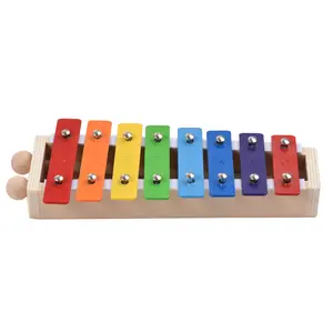 8 Keys Xylophone Compact Size Glockenspiel Colorful Aluminum Plate Piano with Wooden Mallets Percussion Musical Instrument Gift