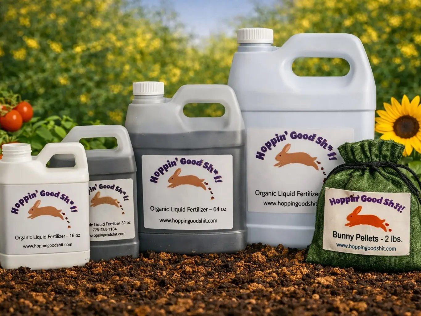 Hoppin' Good Sh*t Organic Rabbit Manure Tea Concentrated Liquid Fertilizer, 64 oz - Rich in Nutrients, Aids Gardens, Improves Soil Health, Promotes Microorganism Growth for House Plants