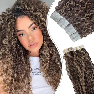 Curly highlight tape in extensions