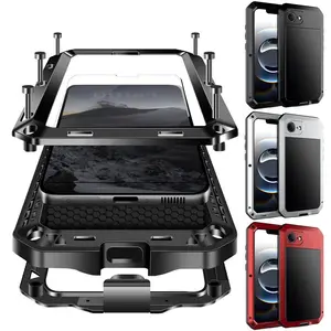 for iPhone 17Air 17 16 15 14 13 12 11 Pro Max 16 Plus Heavy Duty Protection Armor Metal Aluminum Phone Case,360 Full Body DustProof Protective Cover