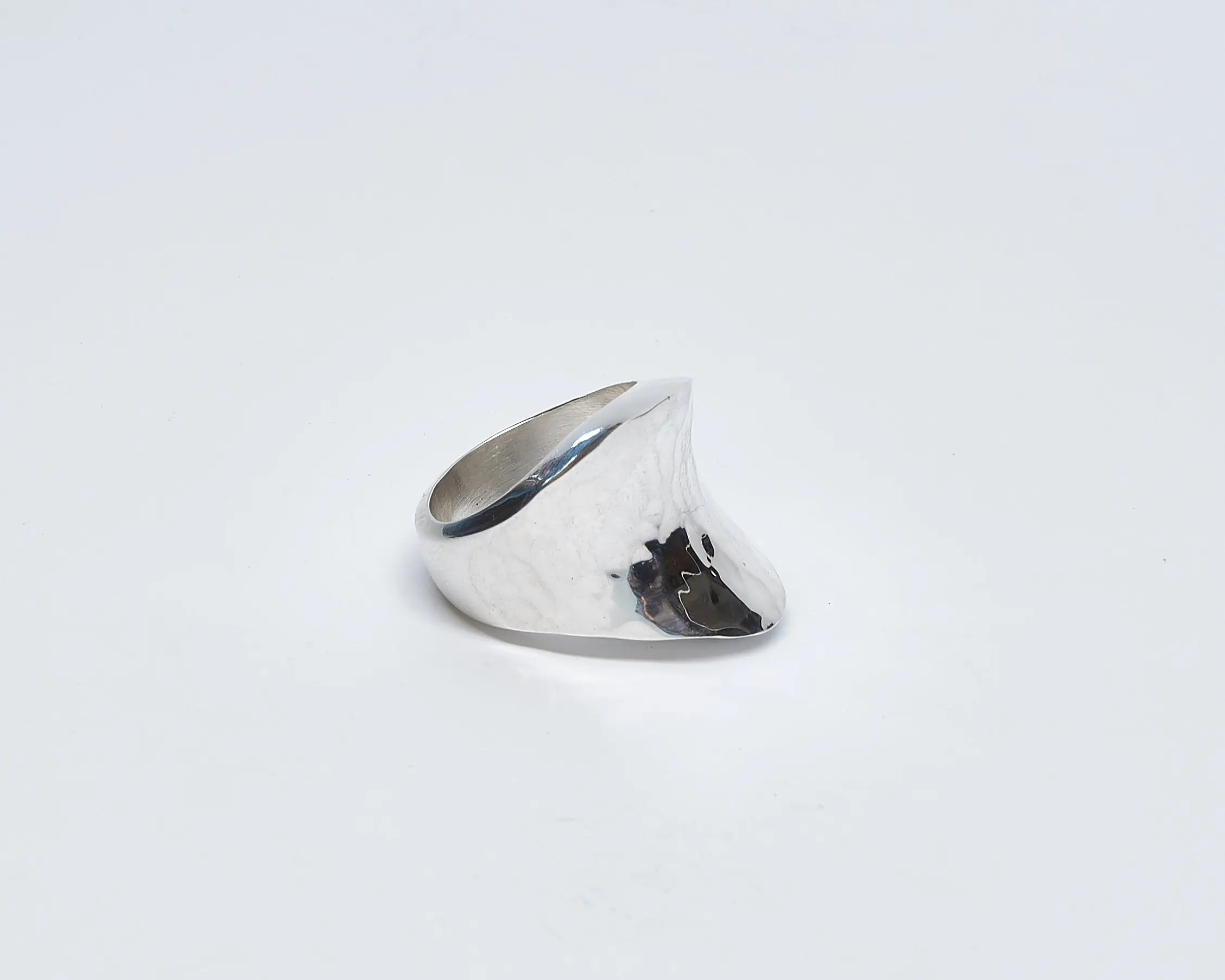 Pounded Sterling Silver Saddle Ring