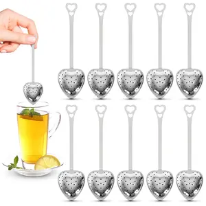 10 Pcs Heart Tea Infuser for Loose Leaf, Tea Leaf Steeper, Strainers Heart Shaped Tea Infuser