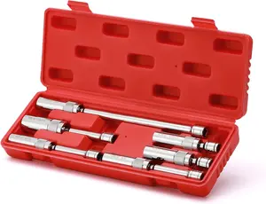 6PCS 3/8" Drive Magnetic Swivel Spark Plug Socket Set, 12 Point, CR-V, Extension Sockets, Includes 9/16-inch, 5/8-inch, 13/16-inch