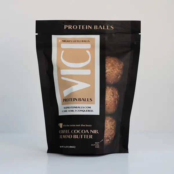 VICI Protein Balls - Coffee Cocoa Nib Almond Butter, 6 Pack, Mighty Little Balls, 6 oz (170g) - Nutritious Snacks Made Simple Organic Sugar Chocolate