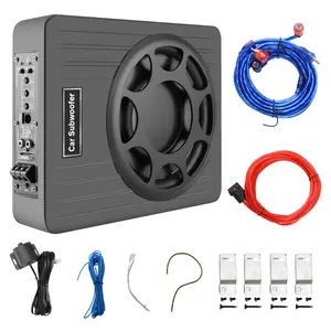 10 Inch 800W Car Subwoofer,Slim Under Seat Car Subwoofer Powered, High/Low Level Input, Car/Truck Car Audio Subwoofer Sub Built in Amplifier