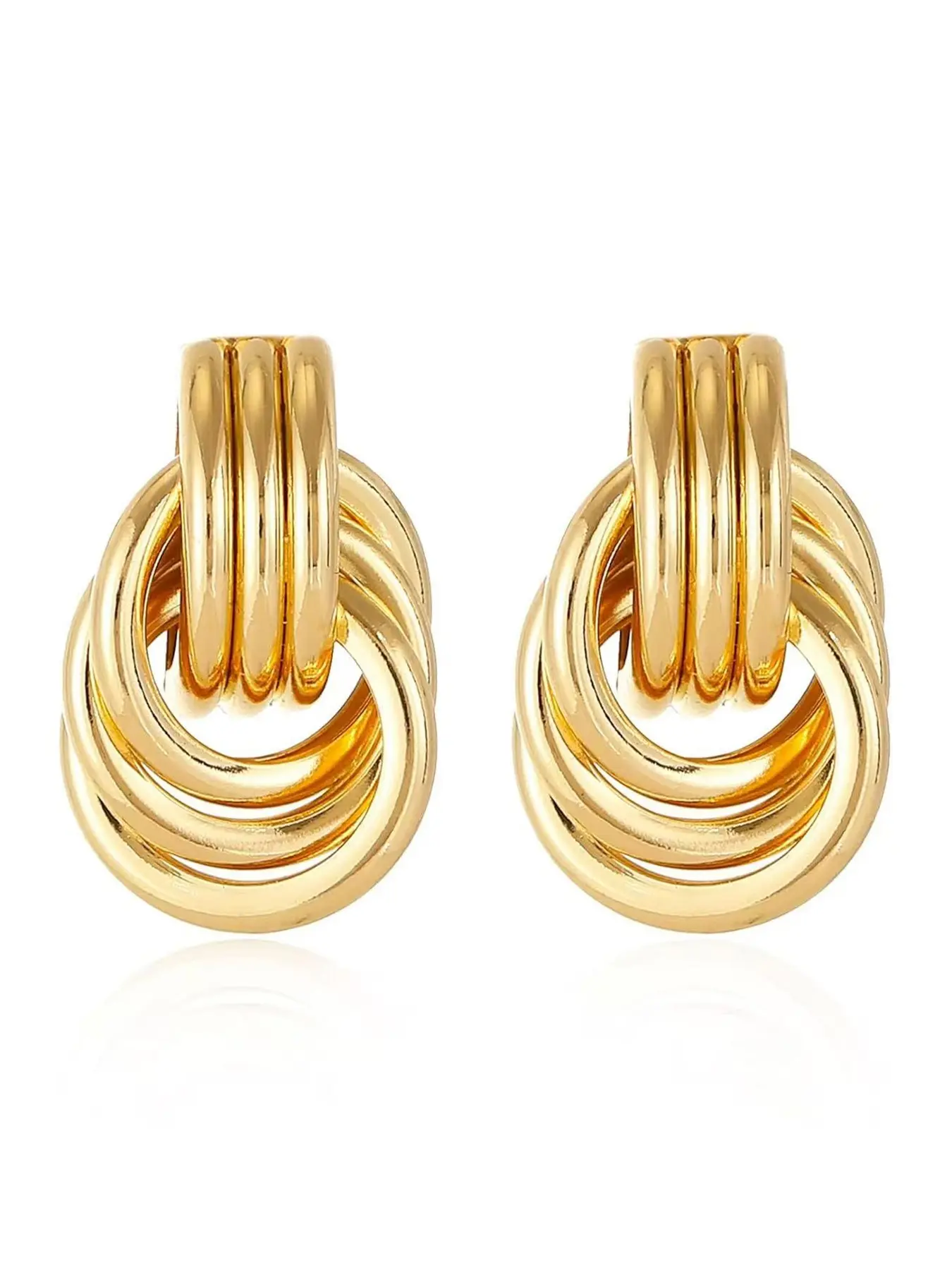 Gold Knot Earrings for Women Gold Silver Earrings Heart Link Statement Hoops Earrings Fashionable Earrings Hoop Earrings Drop Dangle Earring Chunky Gold Knotted Statement Jewelry