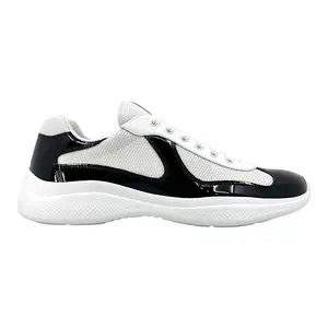 Prada America's Cup Sneaker Low Patent Leather White Black Red