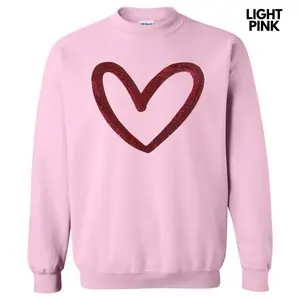Red Cut Out Heart Sequin Patch Sweatshirt