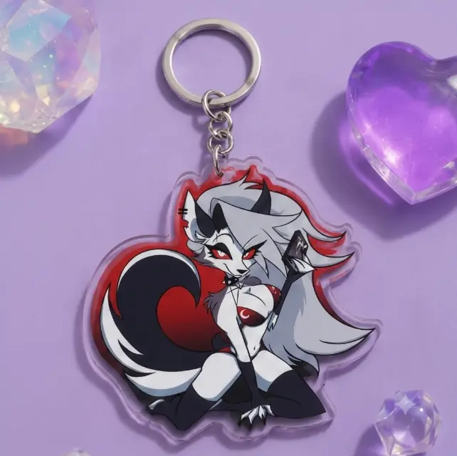 Hellish Summer Bloody Moon Loona Red and Black Transparent Acrylic Keychain-double size