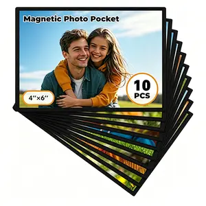 10PCS Magnetic Picture Frames for Refrigerator 4x6 – Magnetic Photo Frames with White Border, Fridge Picture Magnets, Home Office Decor & Gift Idea