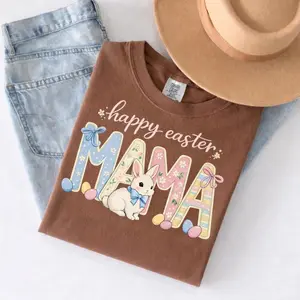 Comfort Colors Easter Mama Shirt, Bunny Easter Tee for Mom, Cute Spring Graphic Tee, Easter Gift for Mom, Mama Bunny Shirt