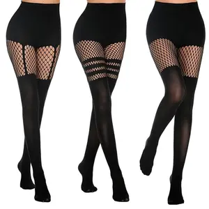 Dance Hollow Pantyhose Cutout Sling Dense Grain Net Socks Nightclub Adult Lady like Woman Black Silk Sexy Fishnet Stockings Women