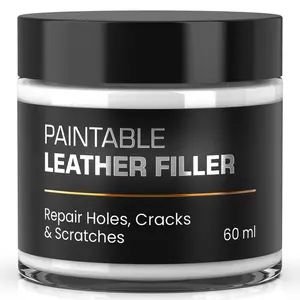 Paintable Leather Filler - Repair for Tears, Holes, and Scratches - Easy Step-by-Step Guide - Leather Repair Gel, White - 60 mL