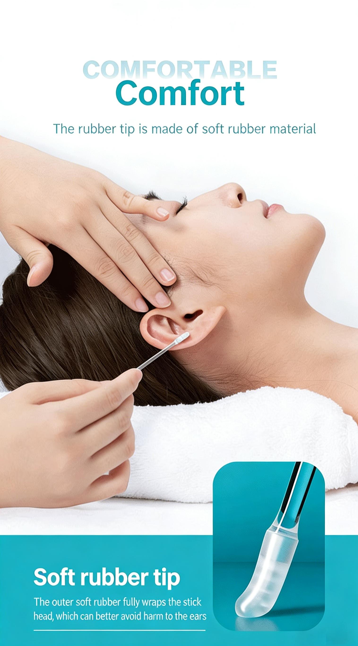 Sticky Ear Cleaner Tool Stick Earwax Remover Sticks for Effective Ear Cleaning and Debris Removal Portable Gentle， Reusable Ear Wax Removal，Suitable for dry ears,24PCS