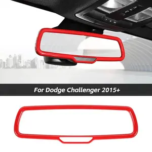 Interior Rearview Mirror Rear Mirror Cover Trim Bezel for Dodge Challenger 2015+ & Charger 2011+ & Ram 2010-17 & Durango 2011+ Auto Carbon Vehicle