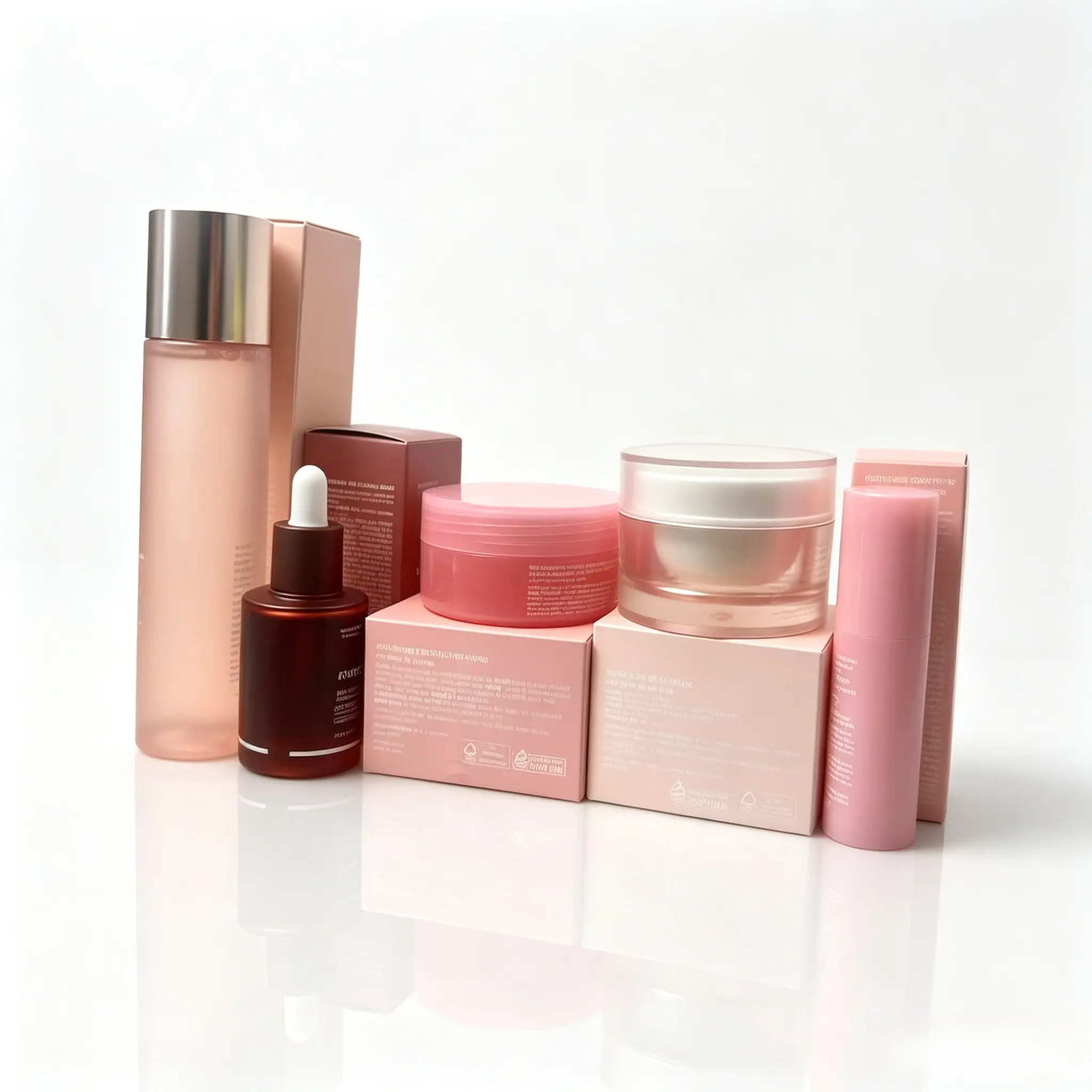 5-piece set of triple collagen skincare, brightening and radiant facial care kit (includes toner, essence, face cream, lipstick, and eye mask)  63