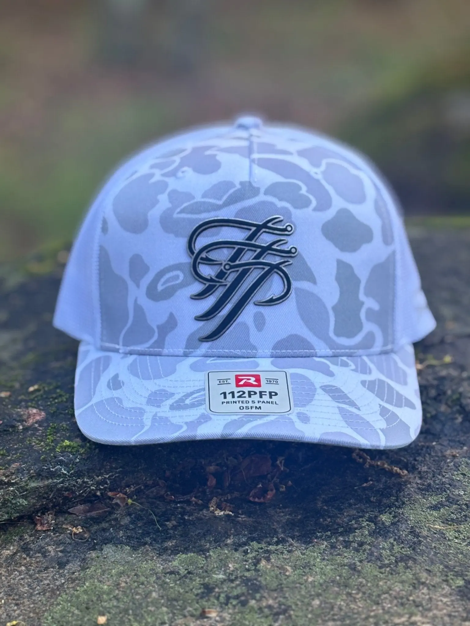 Men's Trucker Hat - Blizzard Duck Camo Custom Patch, Genuine Leather Construction, Logo Design Cap for Hat Enthusiasts, Men's Trucker Hats