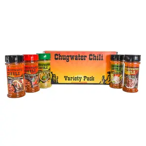 Chugwater Chili Variety Pack - 5 Pack of Assorted Cooking Essentials - Gluten-Free & All Natural - Perfect Gift Box - USA Made - 4 oz Bottles - Spice Flavor