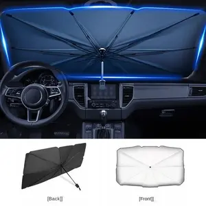 Enhanced Car Front Sunshade Umbrella, Windshield Cooling Umbrella, UV Protection Heat Shield, Flexible Foldable Space-Saving Shade, Multi-Functional Summer Car Interior Accessory