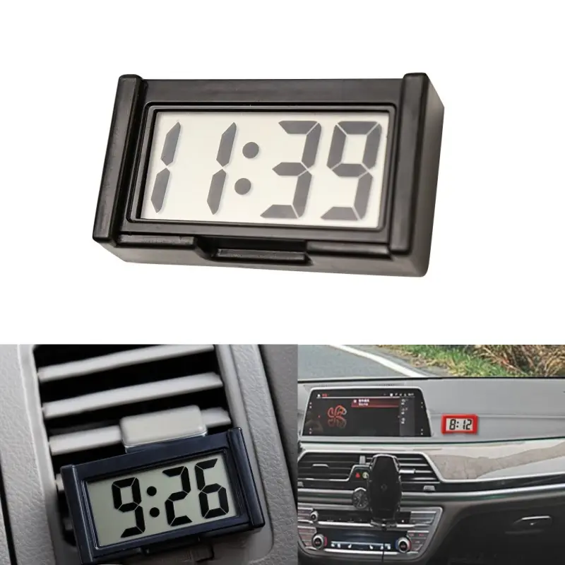 2026 1 PCS Creative Mini Clock Can Carry Simple Students Children Quiet Desktop Clock Electronic Car Clock Household Home Decoration 2026 For your cars New for your car décor