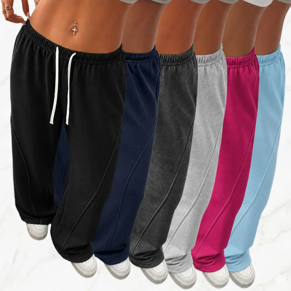 Women’s Solid-Color Breathable Fabric Drawstring Long Pants - Single Pack, Casual, Comfortable, Loose Fit, All-Season, Street-Style, Ideal for Everyday Wear & Layering.Summervibes