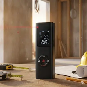 Professional Handheld Laser Distance Meter 60m USB Rechargeable | High-Precision Area Volume Measure Tool with Backlit Display | Smart Unit Switching ft/in/m for Indoor Outdoor Construction Renovation Real Estate Appraisal Laser Measuring Tool