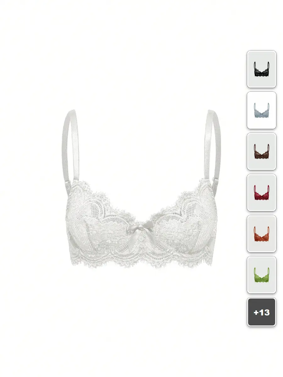 Goth Lace Bralette Floral Underwire Triangle Cup Dark Academia Clubwear