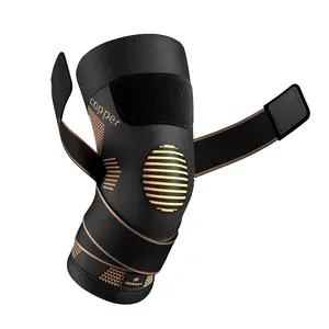 NEENCA Copper Ion Sports Knee Brace - Strap Style: The unique strap design provides adjustable support, suitable for both men and women, and ideal for running, fitness training, basketball, volleyball, and hiking.