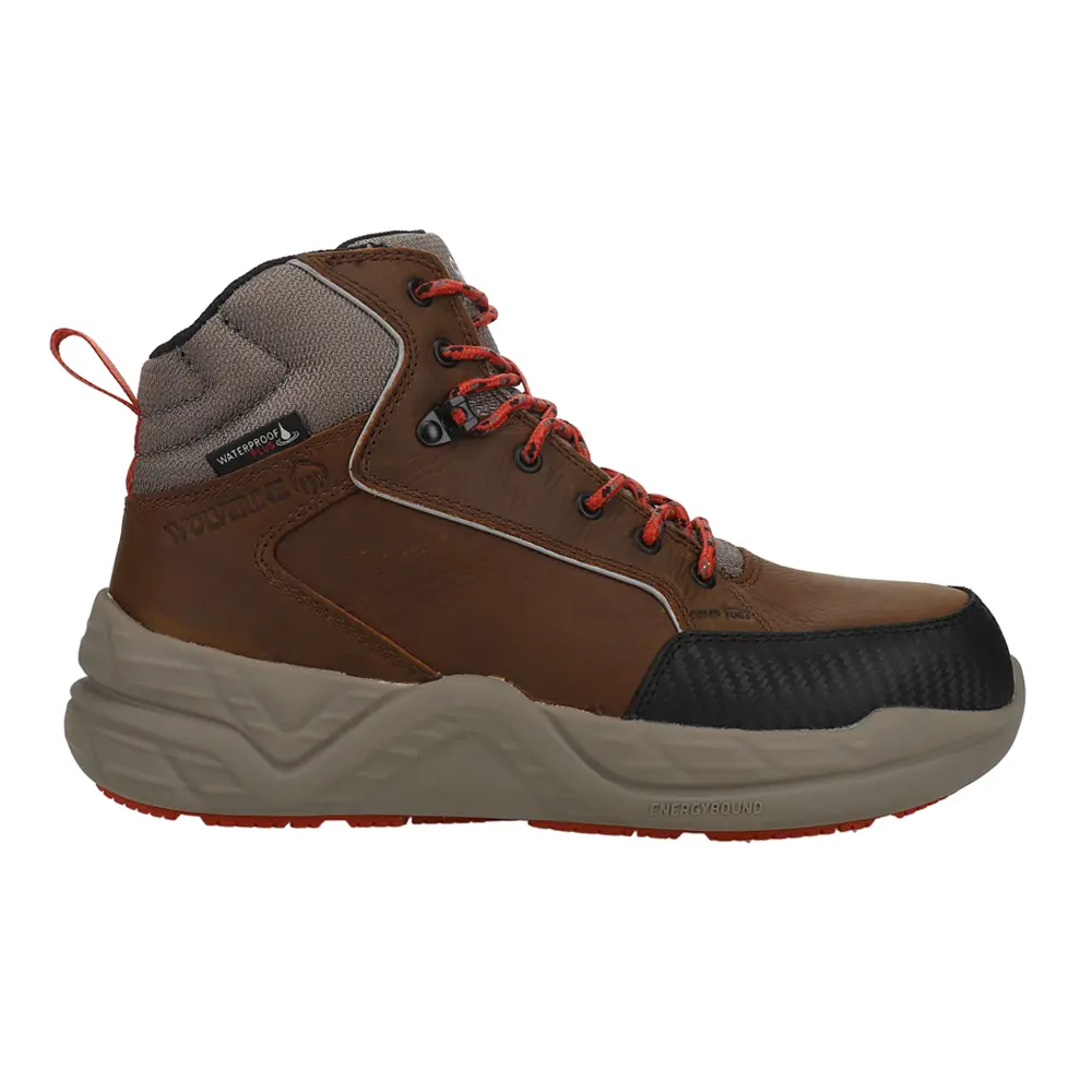 Wolverine Mens Proshift Mid Lx 6 Inch Slip Resistant Composite Toe  Work/Duty - Brown