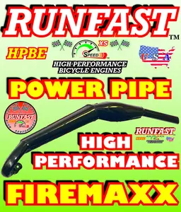FIREMAXX HYPERPOWER EXPANSION CHAMBER EXHAUST MUFFLER PIPE FOR 2-STROKE MOTORIZED BICYCLES