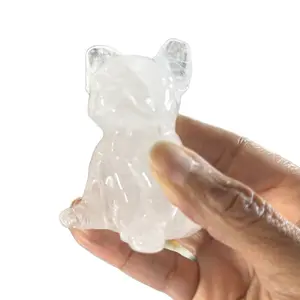 Honey Calicite Frenchie Home Ornament - Compact Size & Friendly Temperament for Emotional Support & Unconditional Love Courage Loyalty Crystal