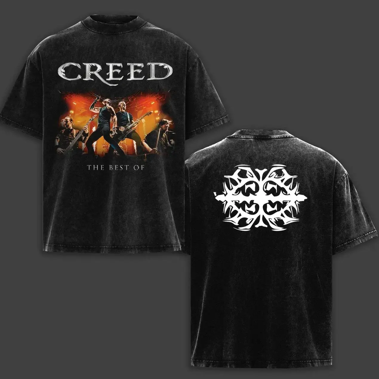 The Best of Creed Band Tee Washed, Creed Music Band Washed Tee, Rock Band Double Printed Washed Hoodie, Gift For Band Fan Crewneck Casual Cotton Fabric Menswear N0G