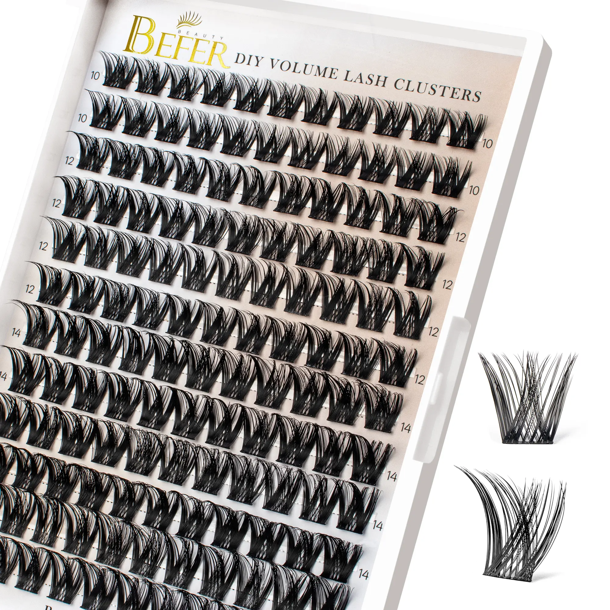 BEFER Lash Clusters, 132 Pcs D Curl Eyelash Clusters Volume Individual Lashes Extensions 10-16MM Fluffy Cluster Eyelash Wispy Cluster Lashes DIY At Home(FD806),sunscreen