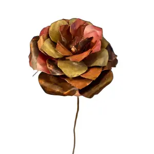 Handcrafted Copper Rose Sculpture | Unique Hand-Crafted Copper Rose Floral Art