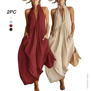 2026 Minimalist Halter Neck Maxi Dress |       Casual Loose Fit Pocket Dress |       Effortless Summer Outfit for Women #     MaxiDress #     HalterNeckDress #     BohoFashion #     SummerDress #     CasualDress #     WithPockets #     DressesForWomen #