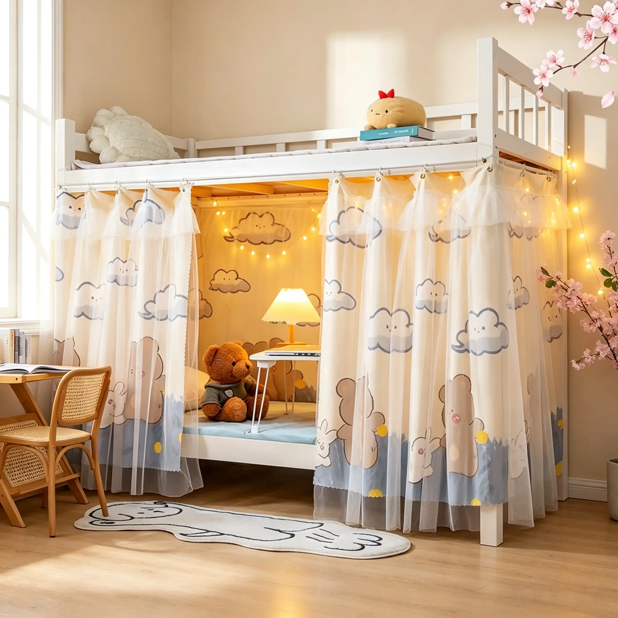 SEMMDA Students Dorm Bunk Bed Curtain Home Privacy Bed Shading Curtain Net Bed Cloth Dustproof Blackout Bed Canopy Bedding Curtain Students Dormitory Tent Lightproof Cloth Bedding Canopy Spread Curtain