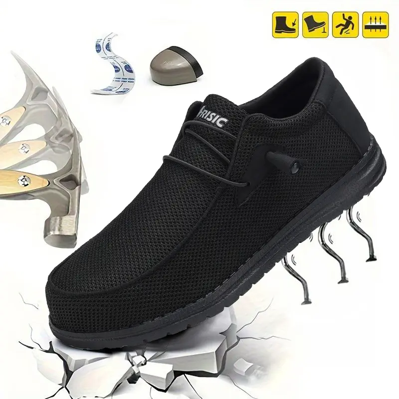 2026 New Style Slip on Steel Toe Shoes for Men Composite Toe Work Shoes Safety shoes Puncture Proof Lightweight Comfortable Breathable tiktokshopbacktoschool